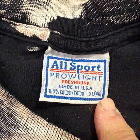 Vintage The Beatles T Shirt Mens XL 90s Band AOP Mosquito Head Style Black Gray - Picture 2 of 7